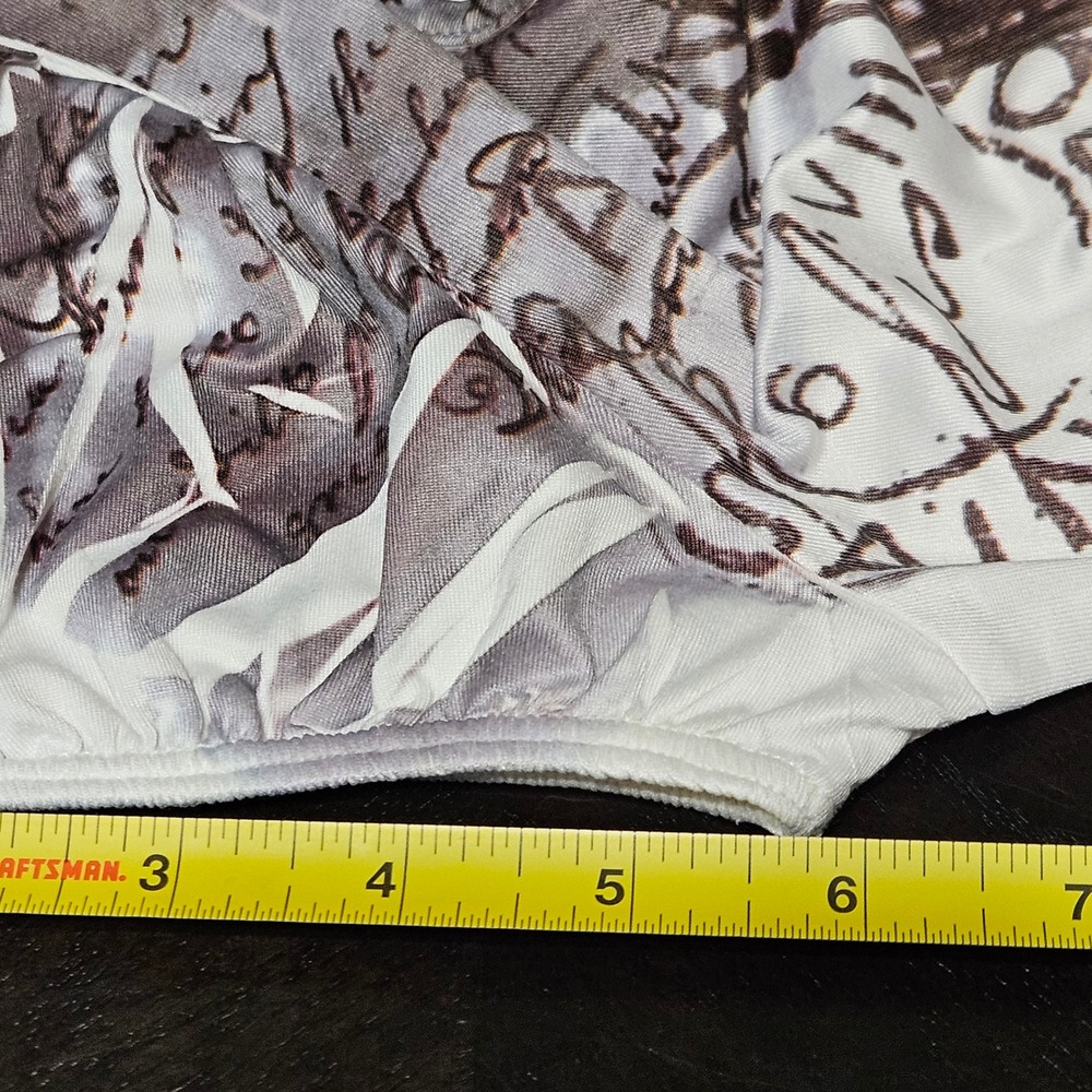 TwentyOne Vintage Y2K Cinched Paris Graphic‎ Mini Dress Grey White L - Picture 8 of 9